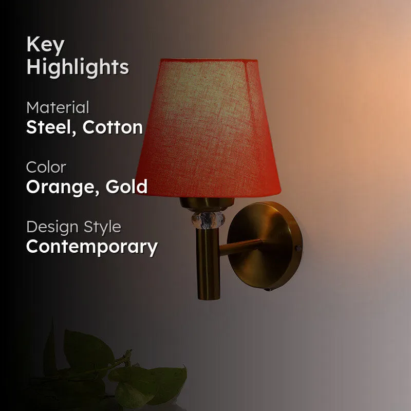 Aquilla Steel & Cotton Wall Lamp - Orange media 2
