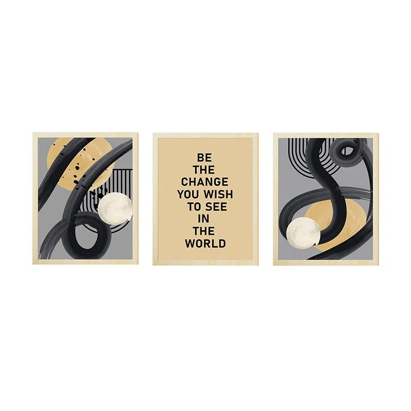 Be The Change Abtract Wall Art - Set Of Three media 5