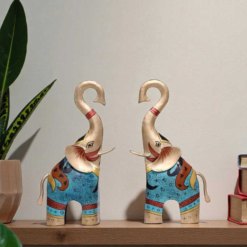 Happy Trunk Metal Showpiece - Set Of Two media 1
