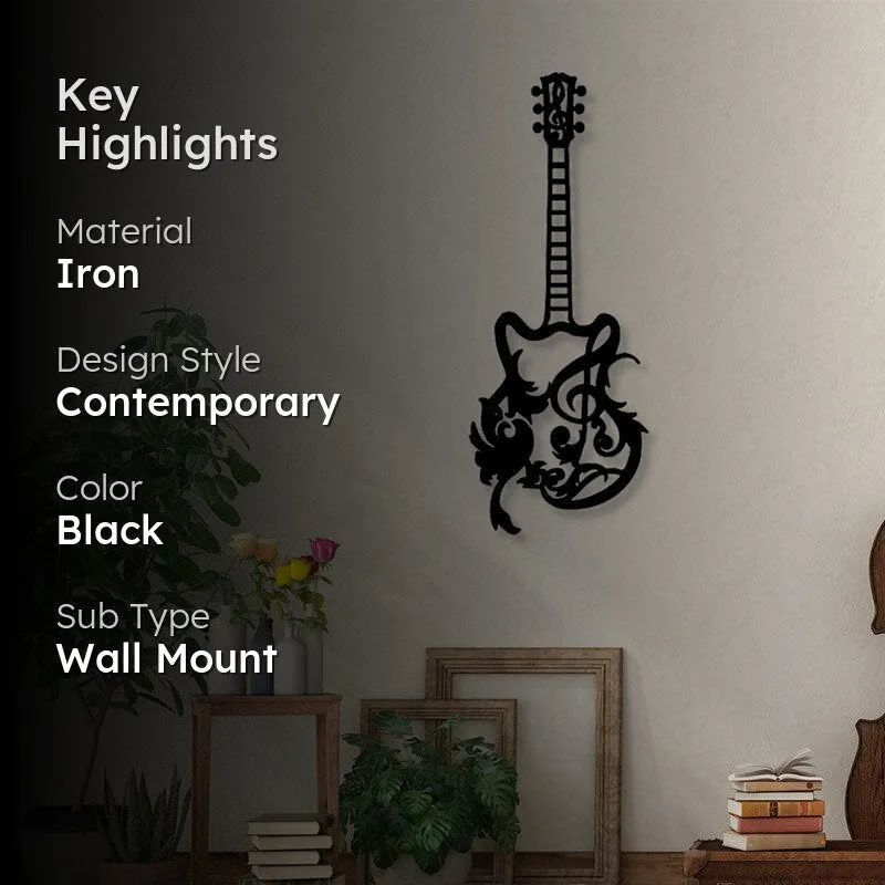 Artistic Guitar Black Iron Wall Accent media 2