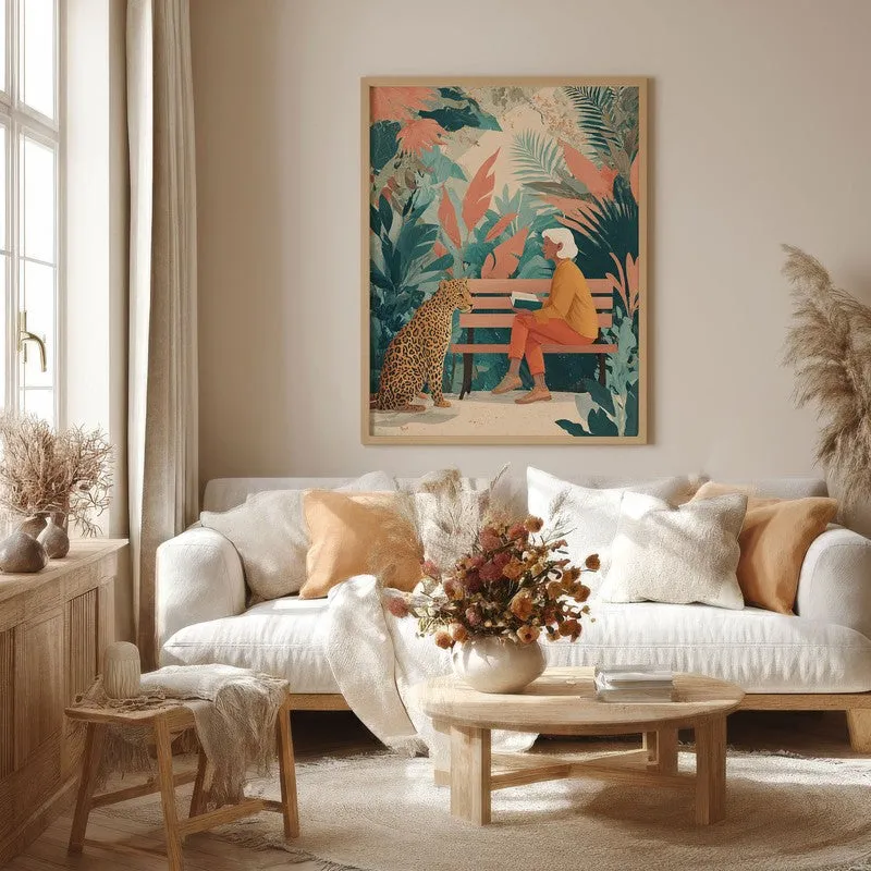 Urban Jungle Canvas Wall Painting - Brown Frame media 4