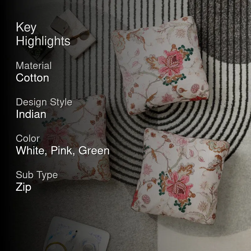 Petal Cascade Cotton Cushion Covers - Set Of Three media 2
