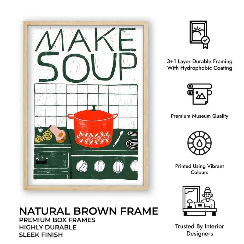 Make Soup Archival Canvas Wall Art - Brown media 11