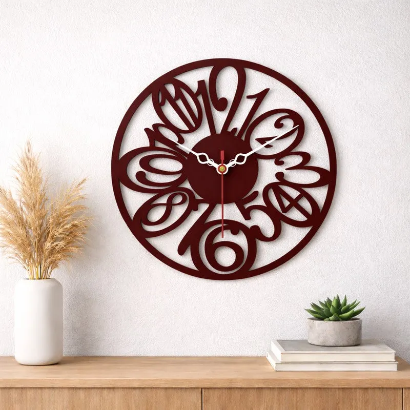 Ring Number Dial Wooden Wall Clock media 1