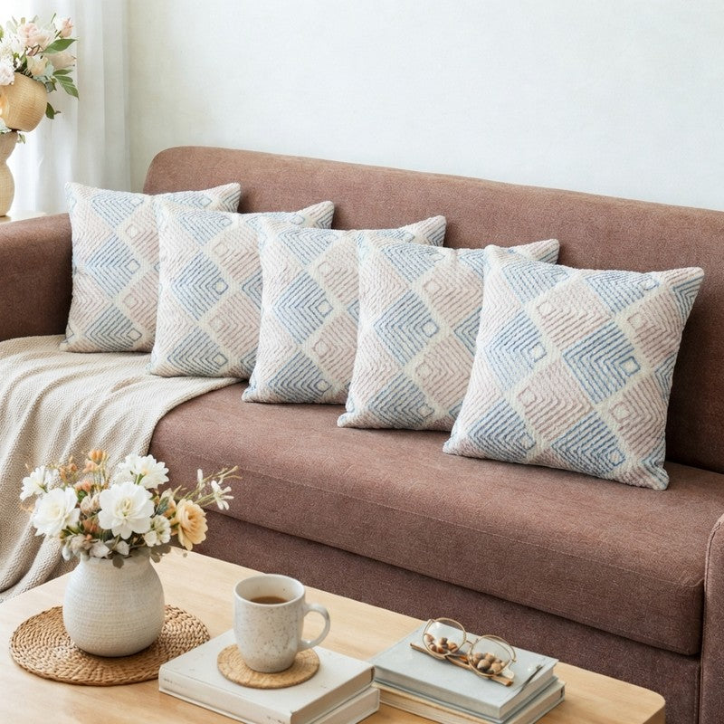 AngularAura Cushion Cover (Multicolor) - Set Of Five