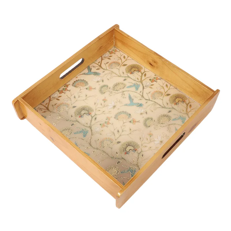 Blossom Glow Square Wooden Serving Tray media 3