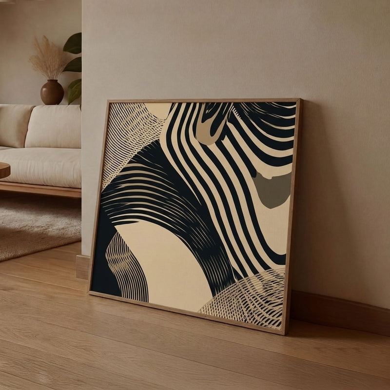 Line Symphony Canvas Wall Art With Frame