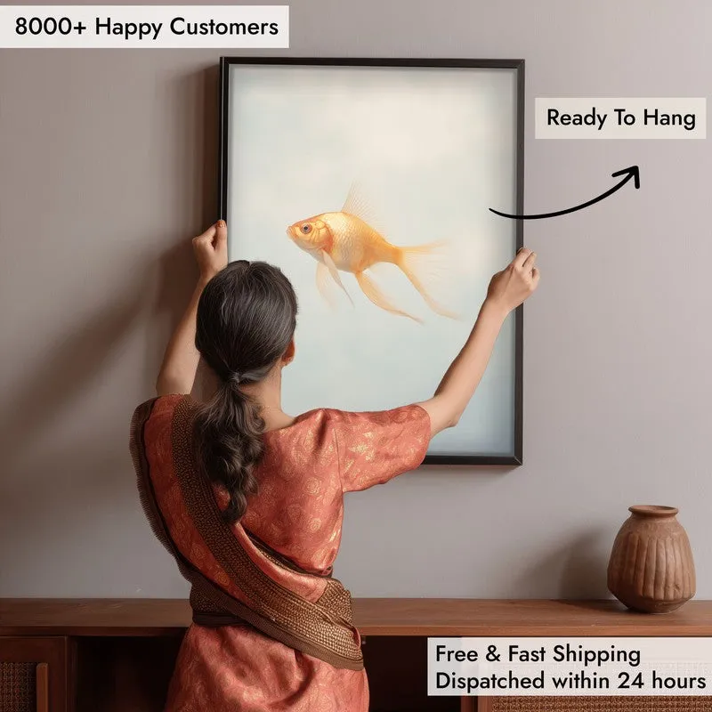 Goldfish Glam Archival Canvas Wall Art - Black Frame media 6