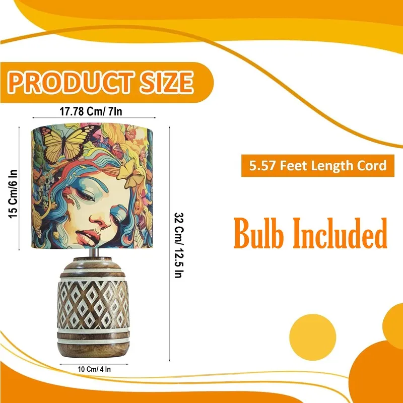 LadyBloom Wooden Table Lamp media 9