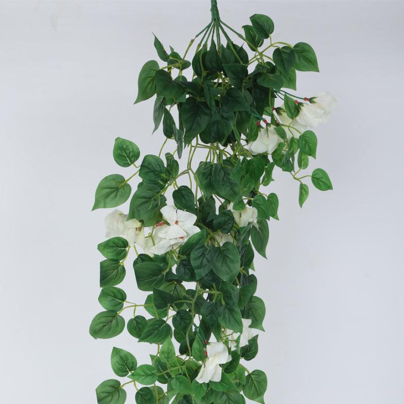 Faux Bougainville Vine Hanging Plant - White media 3