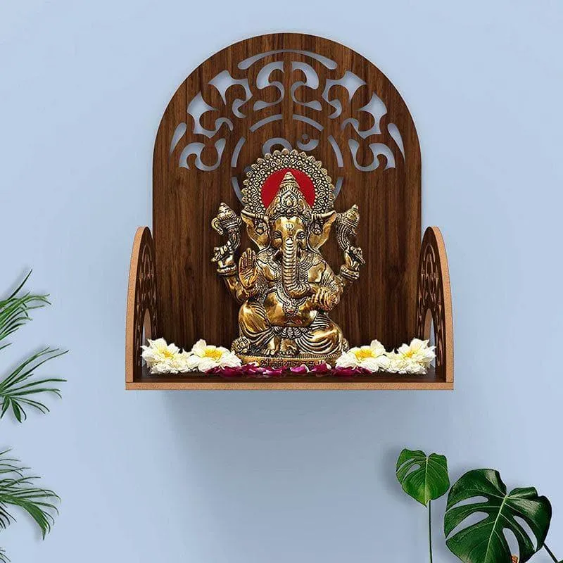 Religious Heaven Door Wall Mandir - Brown media 1