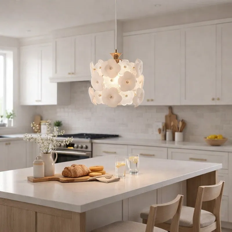Petal Parade Glass and Ceremic Ceiling Lamp media 3
