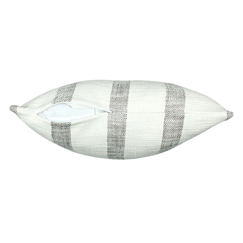 Driftwood Stripes Woven Cotton Cushion Cover (Grey & White) - Set Of Two image 6