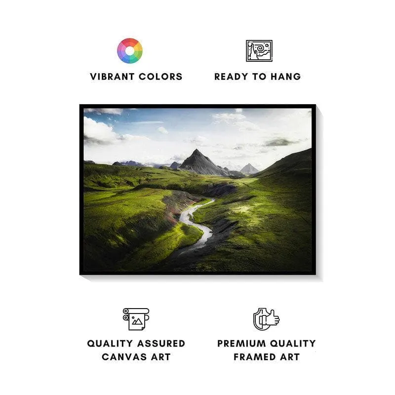 Highlands, Iceland Canvas Wall Painting - Black Frame media 4
