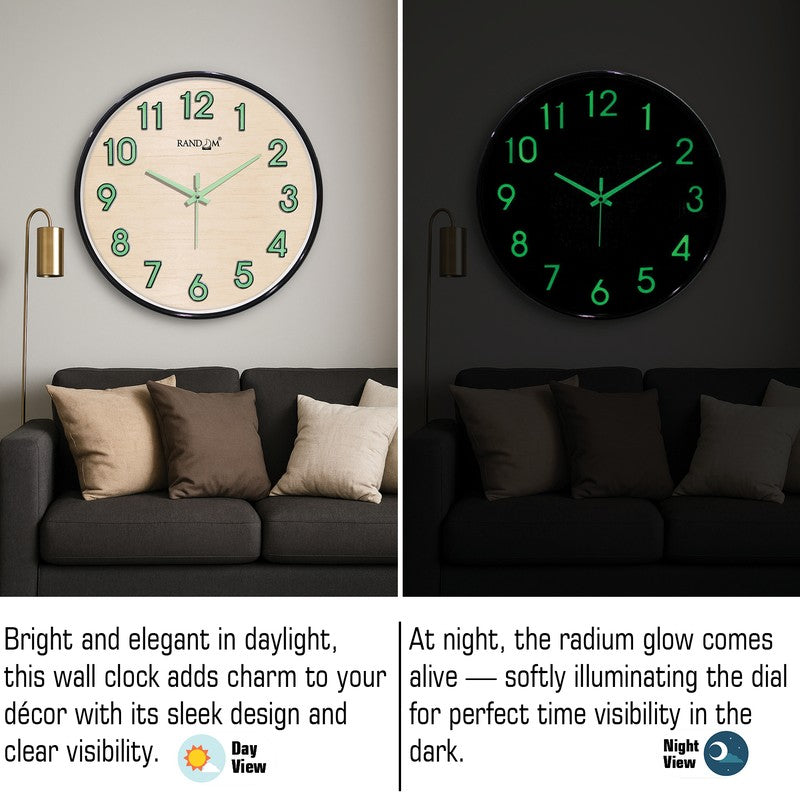 Elvric Round Modern Plastic Wall Clock - Beige media 5