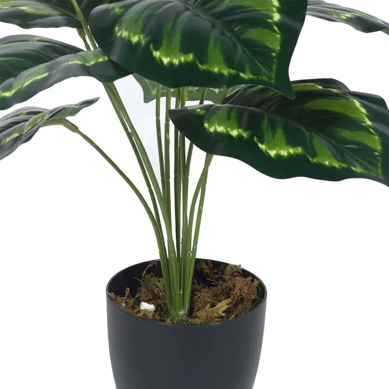Faux Lush Krasten Monstera Plant With Black Plastic Pot - 1.8 Feet media 4