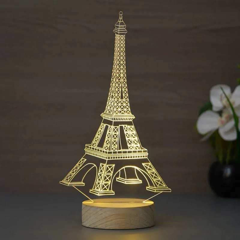 Eiffel Tower Luminance LED Acrylic Table Lamp - Brown media 1