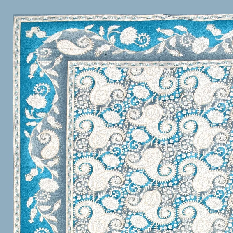 Mango Muse Cotton Bedsheet (White,Blue) - 180 GSM media 7