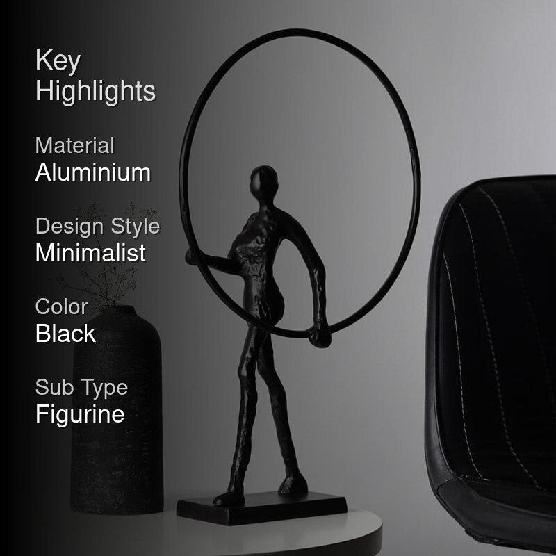 Hoop Struck Aluminium Showpiece - Black media 2