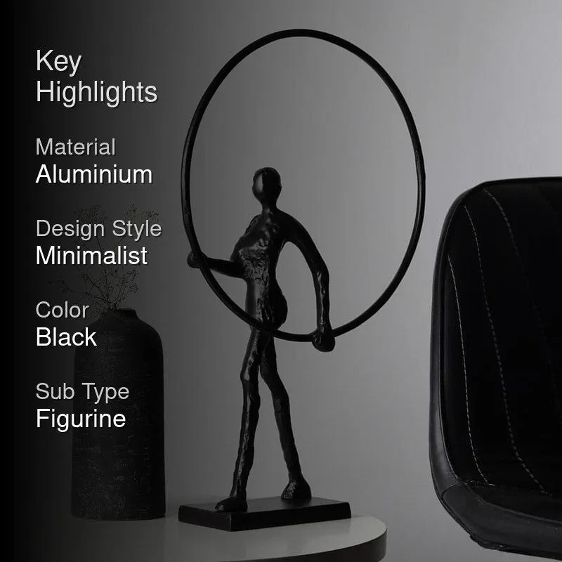 Hoop Struck Aluminium Showpiece - Black media 2