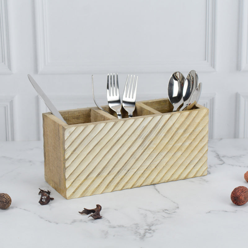 Stripo Wooden Cutlery Holder