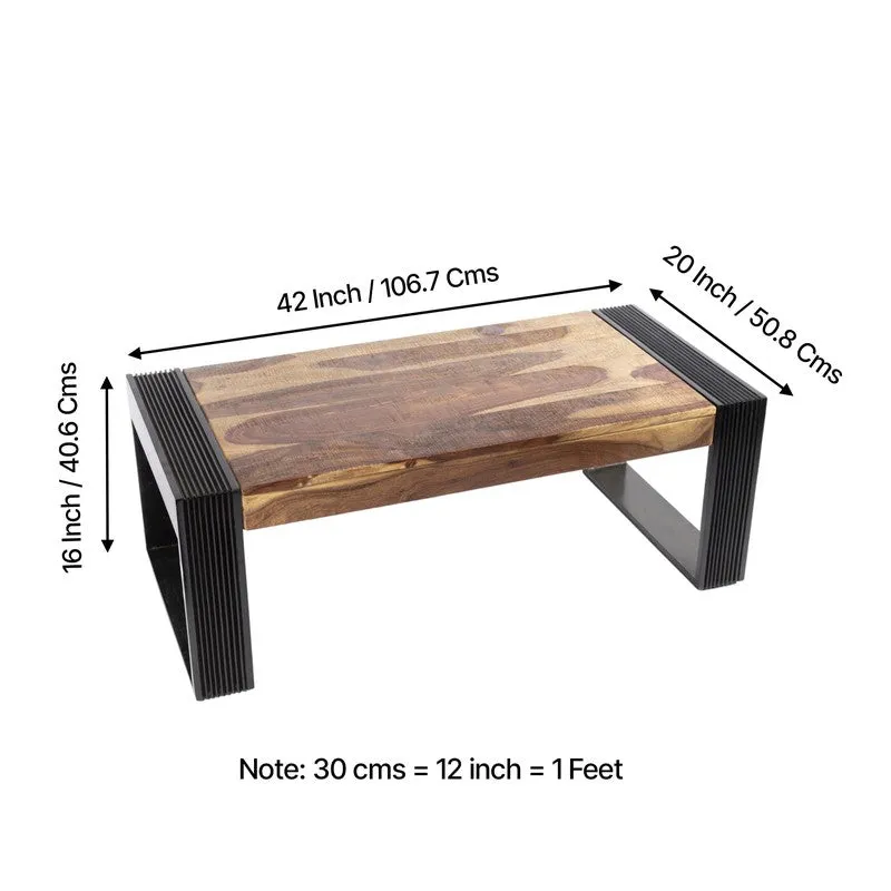 Zirox Sheesham Wooden Center Table - Brown media 10