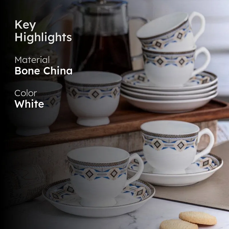 Sonaki Siso Ethic Cup & Saucer Set (170 ML) - Twelve Piece Set media 2