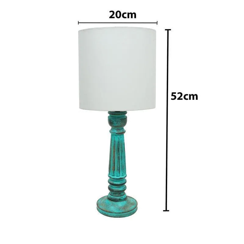 Niyokta Fabric Table Lamp - White,Blue media 5
