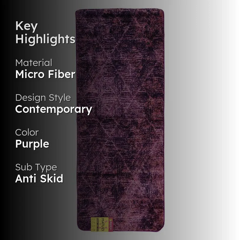 Drevin Abstract Micro Fiber Area Rug - Purple media 2