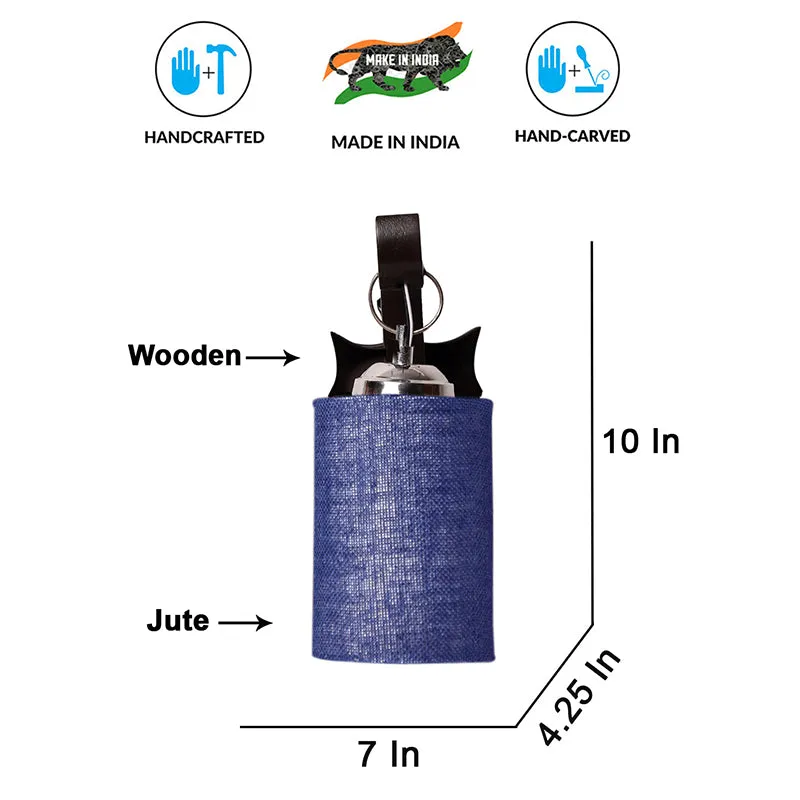 Delphi Jute & Wooden Wall Lamp - Blue media 6