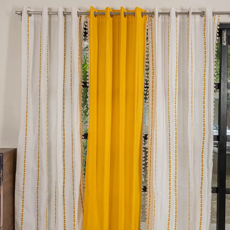 Urban Space Vintage Braid & Aura Curtain (Yellow) - Set Of Three media 2