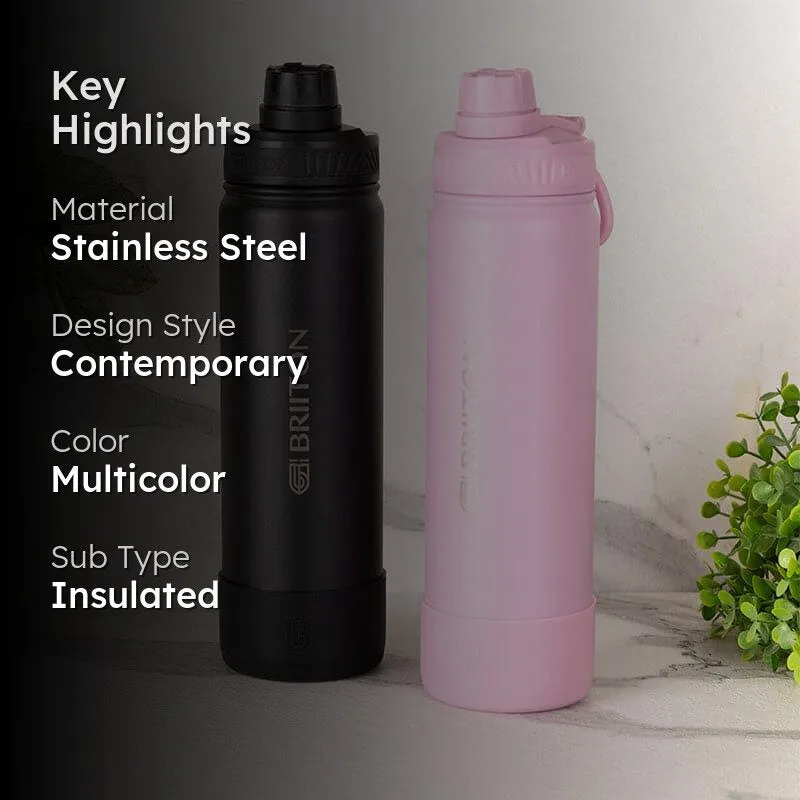 Quench Pal Hot & Cold Thermos Water Bottle (Black & Pink, 750 mL Each) - Set Of Two media 2