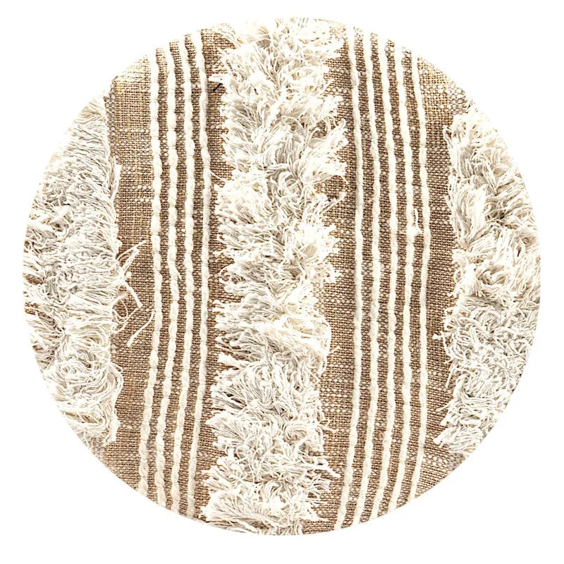 Dverix Acacia Wooden Ottomans (Beige) - Set Of Two media 6