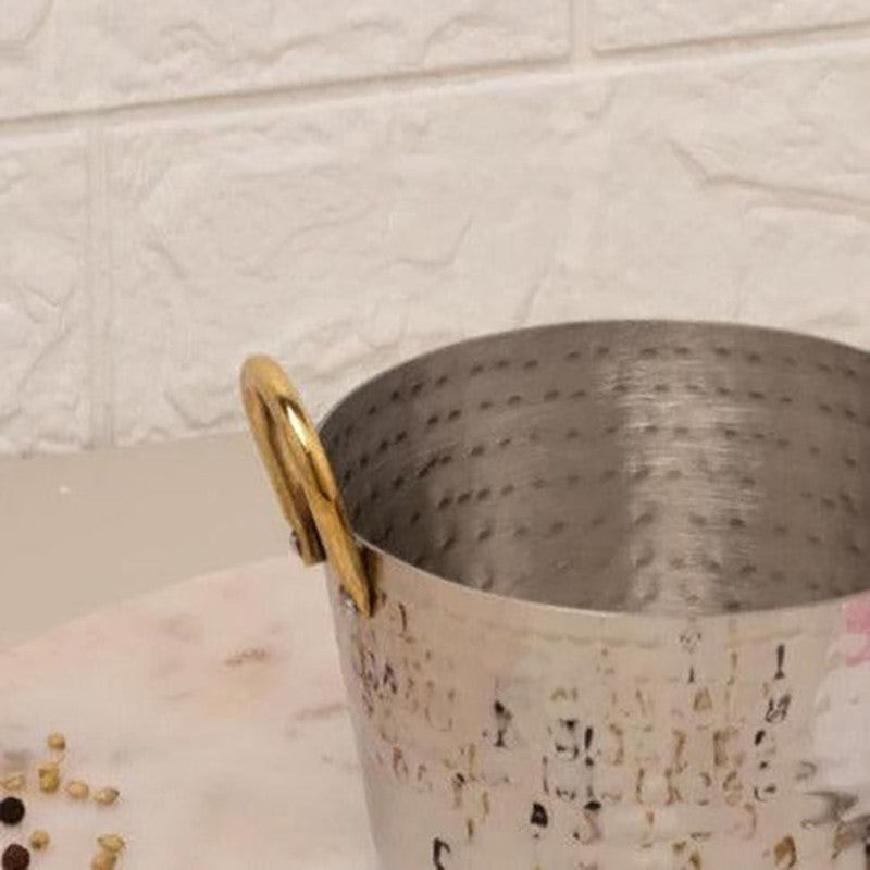 Vintage Allure Hammered Round Serving Pot - 600 ML media 4