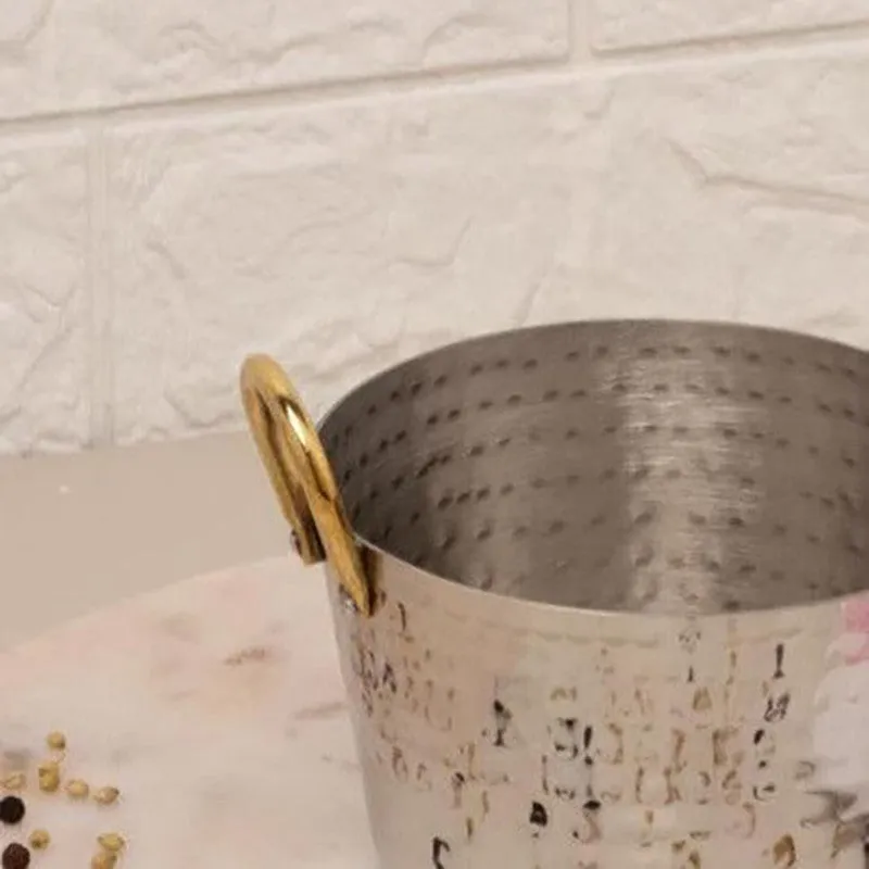 Vintage Allure Hammered Round Serving Pot - 600 ML media 4