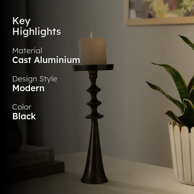 Aureline Classic Pedestal Candle Holder - Black media 2