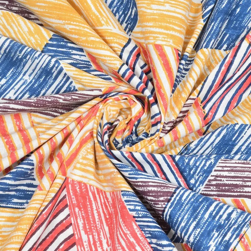 Softio Cotton Bedsheet (Blue,Yellow) - 240 TC media 6