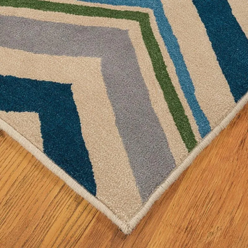 Peregrin Hand Tufted Geometric Wool & Nylon Carpet - Blue media 8