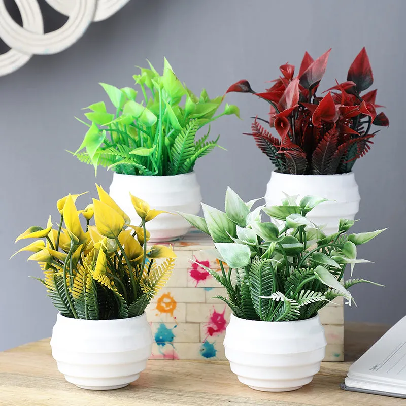 Hyphae Artificial Plant With Black Plastic Pot media 1