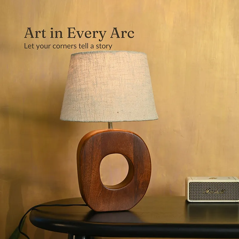 Serenna Wooden Table Lamp - Brown,Beige media 7