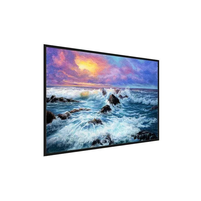 Moonbeam Sunset Canvas Wall Painting - Black Frame media 3