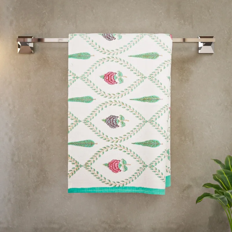 Desert Bloom Cotton BathTowel - Sky Blue media 3