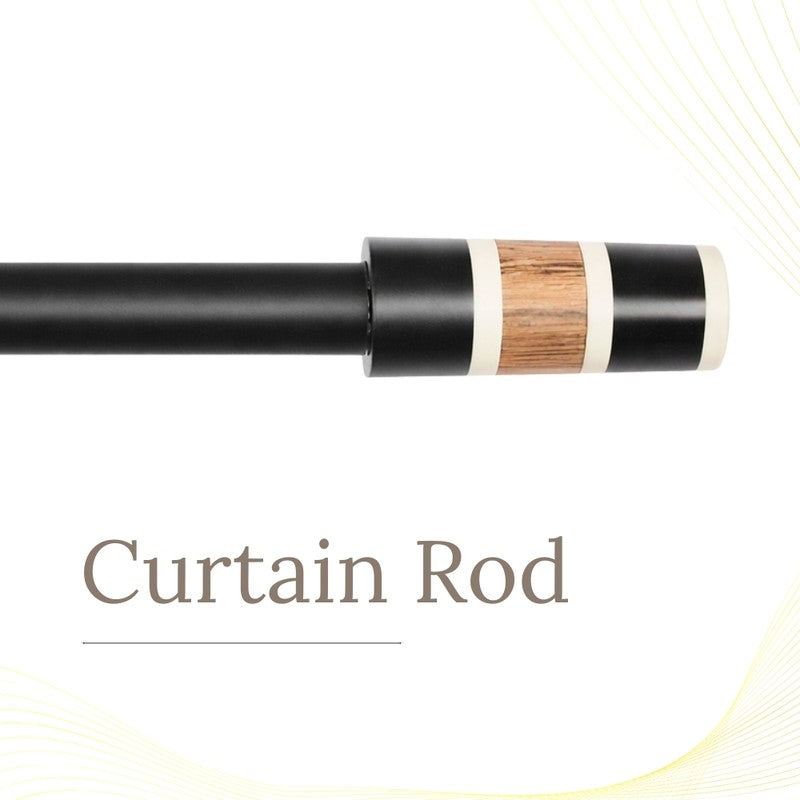 Arbora  Extendable 1" Single Curtain Rod With Round Finial & Brackets media 3