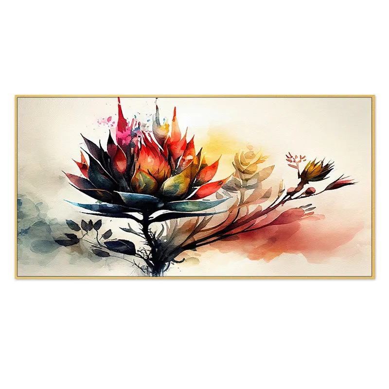 Fiery Petals Canvas Wall Painting media 3