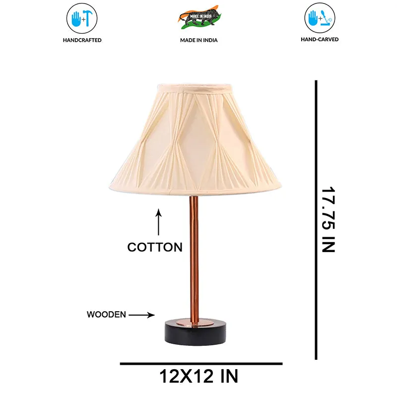 Pleatra Pinch Rodin Wooden Table Lamp - Ivory,Copper,Black media 7