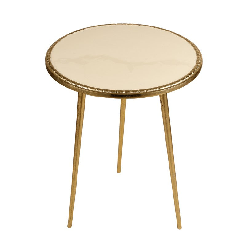 Crown Design Aluminum Side Table - Gold media 5
