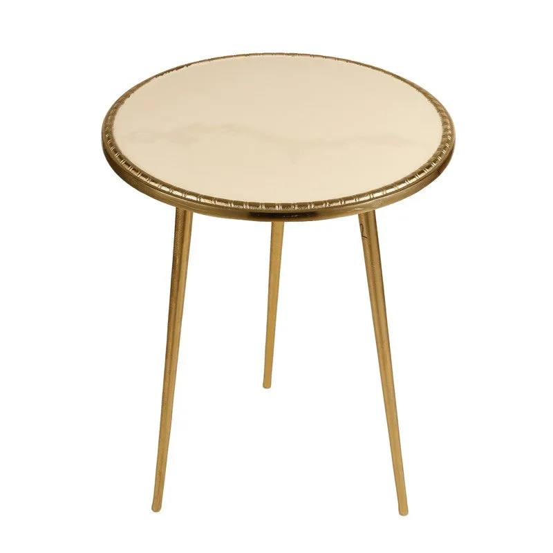 Crown Design Aluminum Side Table - Gold media 5