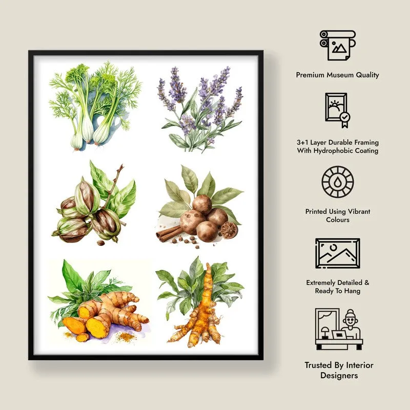 Garden Of Herbs Framed Canvas Wall Painting media 7