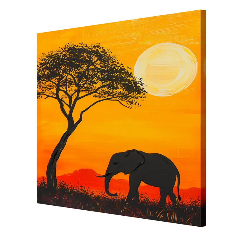 Wild Elephant At Dusk Wall Painting media 6
