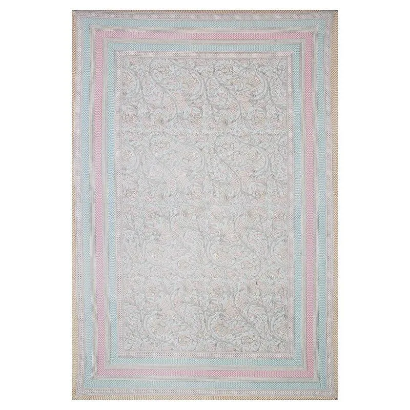 Viya Flora Diwan Set (Pink & Blue) - Eight Piece Set media 5